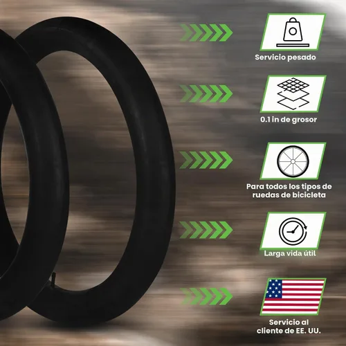 Vista 3 de HEB Fat Tire Tubes, Heavy Duty Bike Inner Tube, Schrader Valve, Ebike Tube