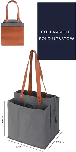 Vista 3 de Bolsas de comestibles reutilizables para trabajo pesado, bolsas de la compra a granel, bolsas de compras plegables, bolsa multiusos de la compra