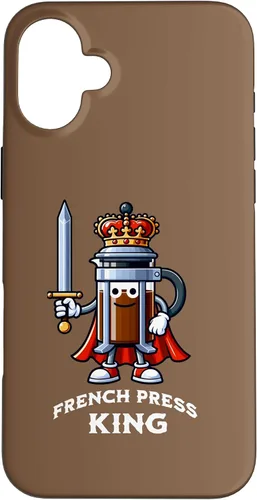 Vista 22 de Carcasa divertida para iPhone 16 The French Press King
