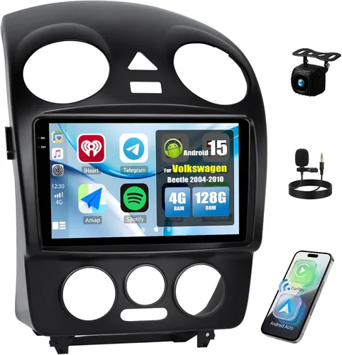 Vista 10 de 8 Core Qualcomm Android Car Stereo para Beetle 2004-2010 Pantalla táctil de 9 pulgadas con CarPlay Android Auto 4G+64G Ventilador de enfriamiento