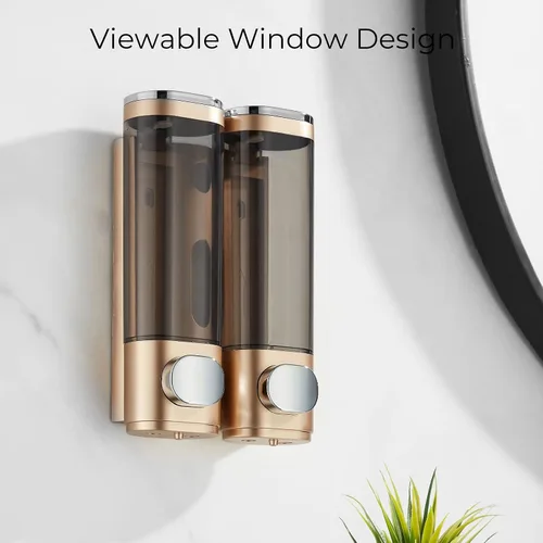 Vista 2 de Dispensador de ducha para baño, dispensador de champú para ducha, dispensador de champú y acondicionador montado en la pared, dispensador de champú