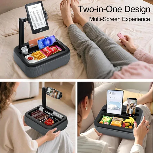 Vista 5 de V-Hold - Soporte de almohada para tableta, soporte de almohada Kindle con cuenco para aperitivos, soporte para tablet para regazo en la cama