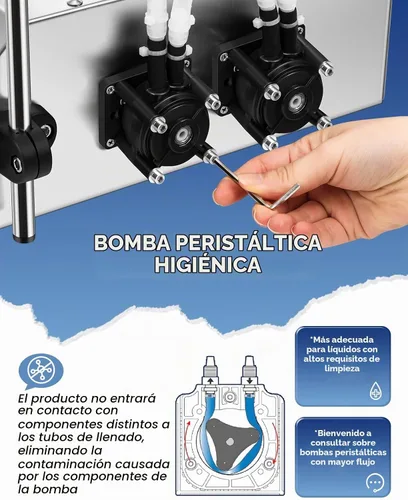 Vista 2 de Hanchen Máquina de llenado de líquidos, bomba peristáltica, llenadora automática de botellas de 5 onzas, control digital, máquina embotelladora