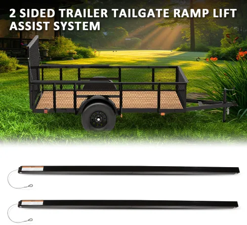 Vista 7 de G-PLUS 2 Sided Trailer Tailgate Liftgate Ramp Lift Assist Syste Black Fit 350 Pounds Trailers with Side Rails Between 10 and 24 Inches, Tailgate