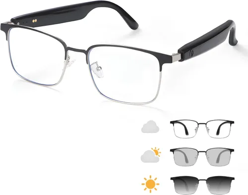 Vista 11 de Lentes inteligentes para hombres y mujeres, lentes de sol inteligentes con audio con lentes polarizadas, lentes de sol Bluetooth, llamadas manos