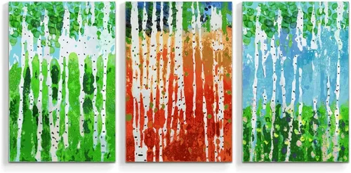Vista 22 de wall26 3 Panel Canvas Wall Art Silver Birch Pictures Home Wall Decorations for Bedroom Living Room Paintings Canvas Prints Framed - 16"x24" x 3