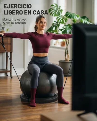 Vista 4 de Trideer Exercise Ball Chair with Bands, Stability Ball for Office & Fitness