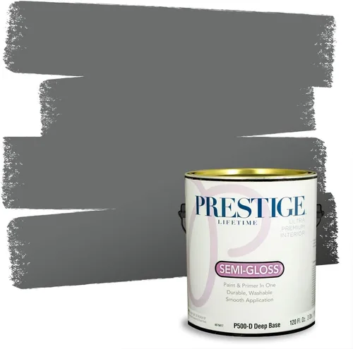 Vista 203 de PRESTIGE Paints - Pintura interior e imprimación en uno, 1 galón, cáscara de huevo, pimienta envejecida