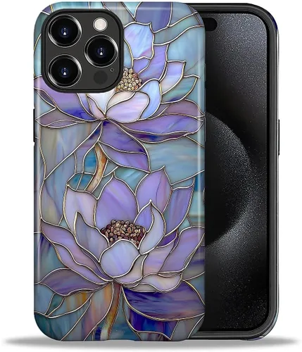 Vista 141 de ZHEGAILIAN Funda para iPhone 11, carcasa dura a prueba de golpes + silicona suave 2 en 1 híbrida, parachoques a prueba de caídas - Vidrio manchado