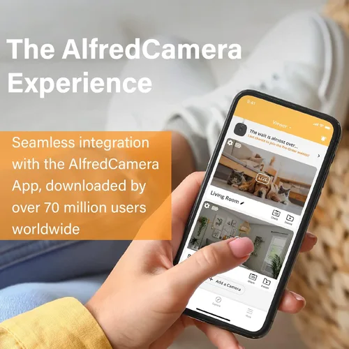 Vista 6 de Cámara de seguridad WiFi interior AlfredCam, FullHD 1080P, 2.4G/WiFi, grabación continua, detección de movimiento, visión nocturna, monitor