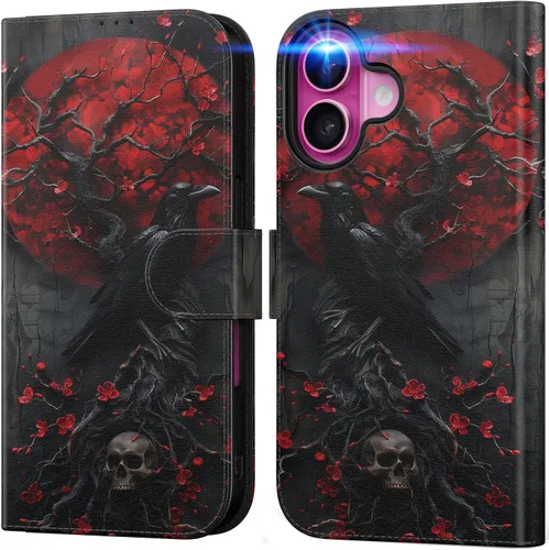 Vista 38 de DEENAKIN Funda tipo cartera para iPhone 15 con tarjetero + clip para efectivo, bloqueo RFID, protección contra caídas de grado militar y obras