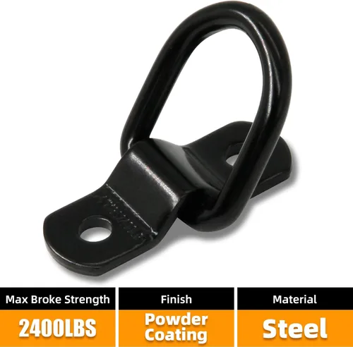Vista 3 de 12 anclajes de amarre de anillo en D de 1/4 de pulgada, anillos de anclaje de remolque resistentes de 2400 libras para remolque, camión, cama