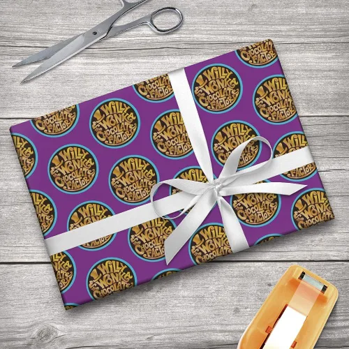 Vista 6 de GRAPHICS & MORE Willy Wonka and the Chocolate Factory - Rollos de papel de regalo con logotipo