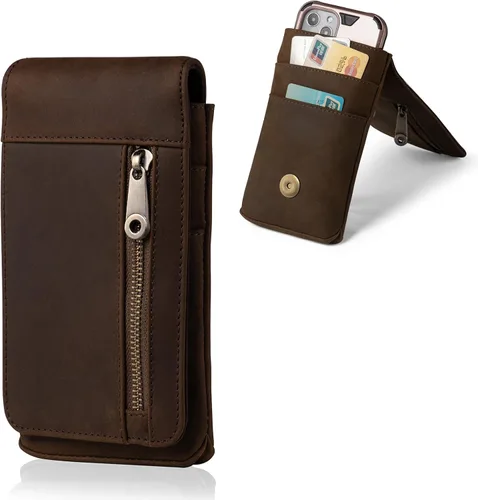 Vista 7 de Funda de piel para teléfono celular con clip para cinturón