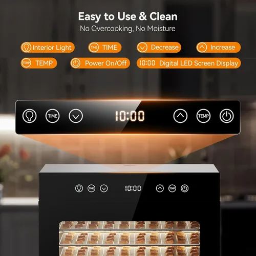 Vista 7 de PSIIDAN Máquina deshidratadora de alimentos, 8-bandeja 650W acero