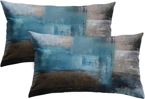 Vista 27 de Britimes Fundas de almohada modernas para decoración del hogar, 16 x 16 pulgadas, juego de 2 fundas de almohada decorativas, fundas de almohada