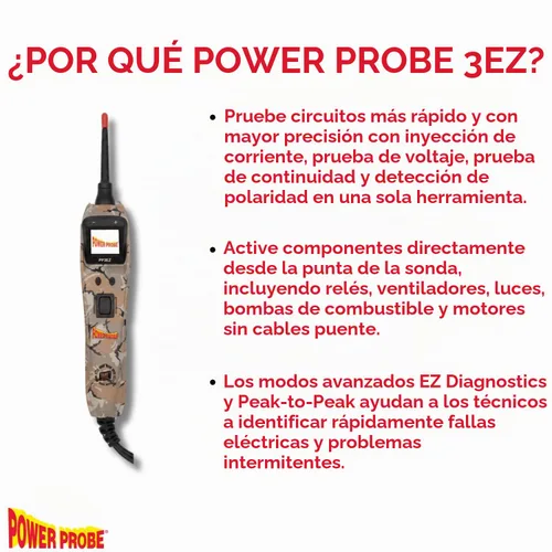 Vista 4 de Power Probe PP3EZCS Probador de Circuito con Modo de Aprendizaje y Diagnóstico para Fácil Prueba Eléctrica Automotriz y de Componentes para Sistemas