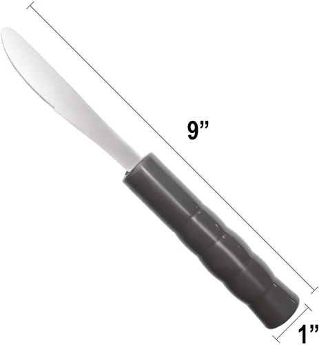 Vista 2 de Rehabilitation Advantage Cuchillo pesado con mango de plástico sólido