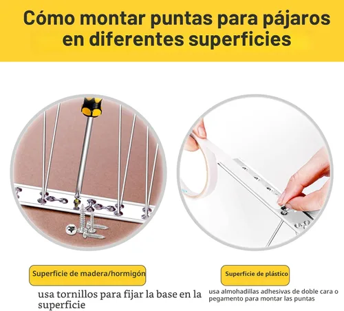 Vista 5 de REMIAWY - Púas para palomas y pájaros pequeños, púas disuasorias para exteriores para mantener alejadas a las ardillas y gatos, alambre de acero