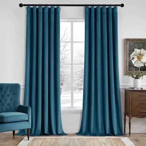 Vista 36 de MIULEE Cortinas de terciopelo de 84 pulgadas de largo, juego de 2 paneles para dormitorio, con pestaña trasera plisada, de lujo, aislamiento