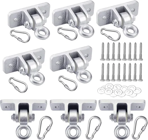 Vista 7 de BETOOLL Ganchos de columpio resistentes de capacidad de 2400 libras para juegos de madera, patio de recreo, porche, interiores y exteriores, ganchos
