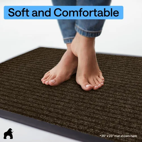 Vista 72 de Gorilla Grip - Tapete afelpado original de goma con perfil bajo, resistente, duradero, impermeable y fácil de limpiar para interior y exterior Verde