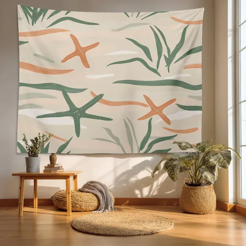 Vista 47 de Batmerry Peaceful Retreat Beautiful Landscape Polyester Tapestry, Blooming Garden Setting Lightweight Wall Hanging High-Definition Print Backdrop