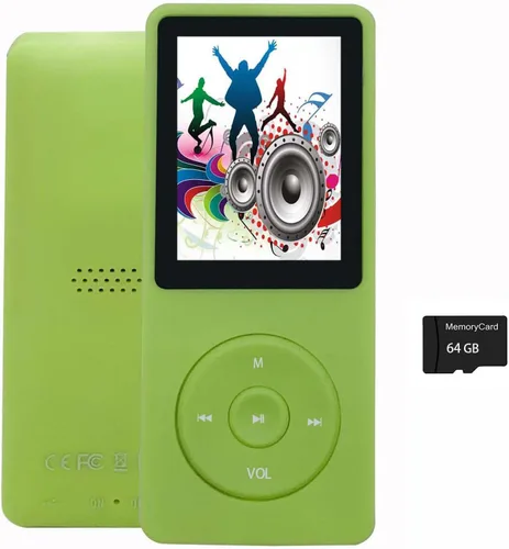 Vista 10 de Reproductor de MP3 de 64 GB con altavoz, auriculares, reproductor de música portátil para niños, soporte para grabación de voz, imagen, video, libro
