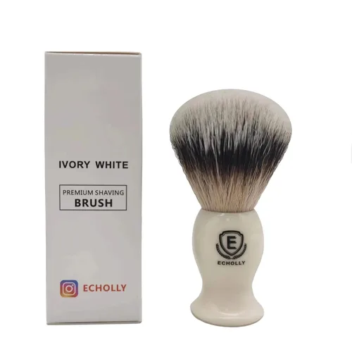Vista 6 de Echolly-Brochas de afeitar prémium para hombre sin desprendimiento, cepillo de afeitar para hombre, mango acrílico suave, cepillo de afeitado Legacy