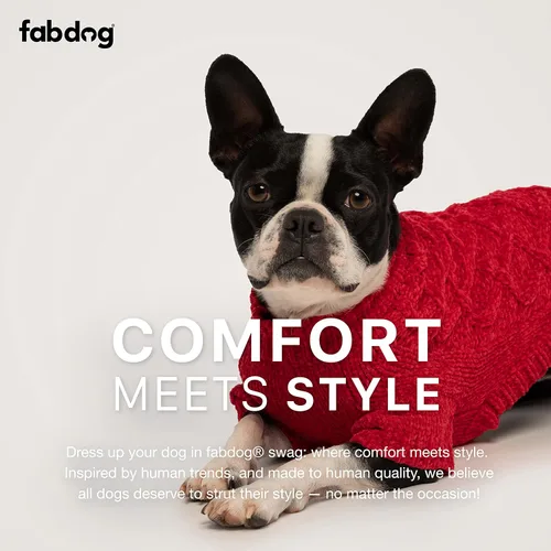 Vista 4 de Suéter superabrigado para perro, con cuello alto, de fabdog, Camel