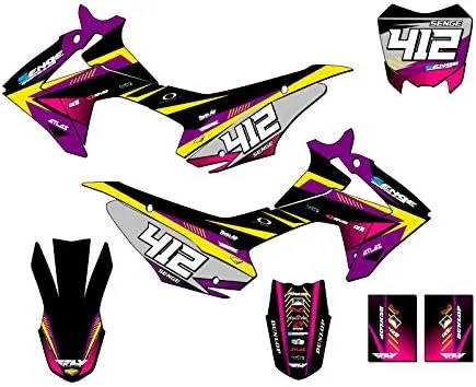 Vista 10 de Kit de base gráfica CRF 110 Surge Black Senge 2013-2018 compatible con Honda