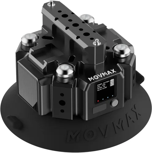 Vista 10 de MOVMAX Soporte de Cámara Electrónica Solar con Ventosa, Soporte de Succión de Metal de 4.5" con Orificios de Montaje de 1/4" y 3/8" para ARRI