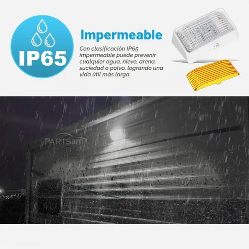 Vista 4 de Partsam Luz LED rectangular para porche RV con interruptor de encendido/apagado, lámpara exterior de casa rodante, repuesto para casas rodantes