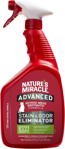 Vista 11 de Nature's Miracle® Eliminador Avanzado de Manchas y Olores, 128 fl oz, Aroma Fresco, Fórmula Enzimática para Desórdenes Severos para Desastres