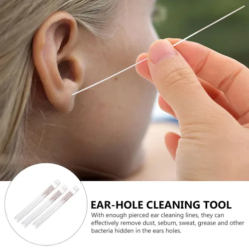 Vista 2 de FOMIYES Líneas de limpieza desechables para orificios de oreja, 180 piezas, herramientas de cuidado para perforación segura y fácil, limpieza