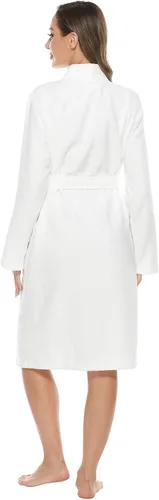 Vista 4 de Kniffi Bata de baño tipo kimono para mujer, bata de tela de rizo hasta la rodilla