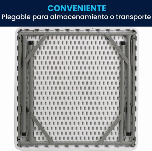 Vista 9 de Flash Furniture Mesas cuadradas de plástico plegables para eventos, juego de 12, color blanco granito