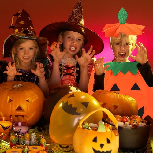 Vista 6 de 3PCS Pumpkin Costume for Children Halloween Pumpkin Cosplay Party Clothes and Hat