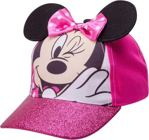 Vista 9 de Disney Gorra de béisbol con purpurina de Minnie Mouse para niña, sombrero de disfraz de Minnie Mouse con orejas 3D (2-7)