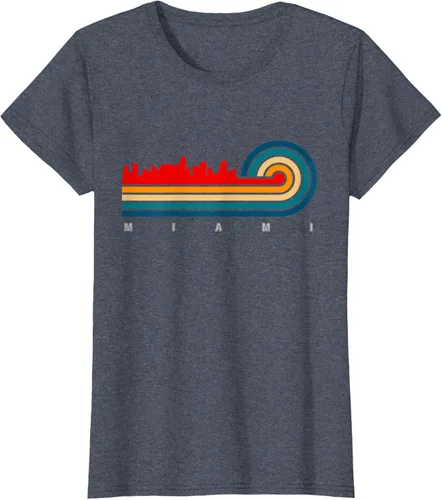 Vista 50 de Camiseta Retro City of Miami Florida, Negro