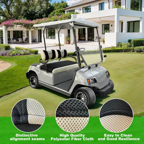 Vista 5 de Funda de asiento de carrito de golf, transpirable, lavable, fácil de instalar, tela de malla, funda de asiento de carrito de golf para Yamaha G2 G9