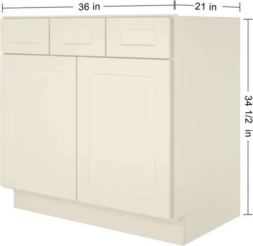Vista 3 de LOVMOR Tocador de baño de 36 pulgadas, unidad de almacenamiento de fregadero individual, gran capacidad para lavandería, cocina, ducha y lavadero.