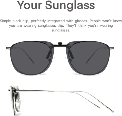 Vista 2 de Gafas de sol polarizadas con clip sobre gafas graduadas que no se levantan