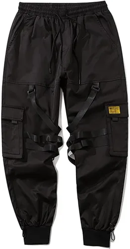 Vista 4 de Pantalones deportivos Techwear para hombre, estilo hip hop, casuales, para exteriores, pantalones cargo holgados y tácticos