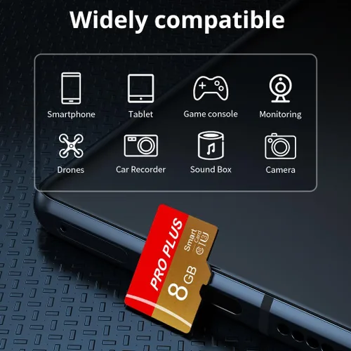 Vista 2 de Paquete de 2 tarjetas TF de 8GB con adaptador, tarjeta de memoria de alta velocidad, UHS-I C10 A1 tarjeta TF de memoria para tablet/teléfono