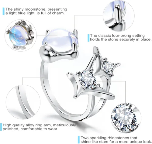 Vista 3 de KISS WIFE Cute Rings Set Multi-style available Y2K Preppy Aesthetic Ring Sets for Teen Girls Women, Colorful Trendy Jewelry Gold Stackable Joint