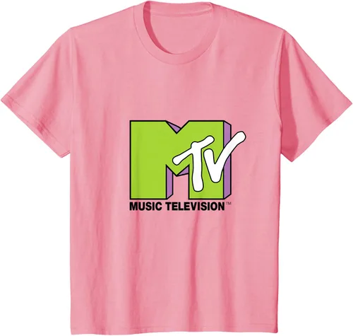 Vista 87 de Camiseta de tratamiento de relleno con logotipo MTV verde lima y morado, Negro, S Azul Marino