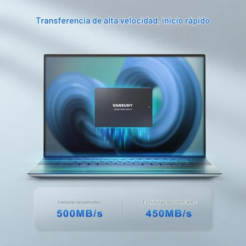 Vista 2 de Vansuny SSD Unidad de Estado Sólido Interna SATA III de 256GB 2.5" Unidad Interna NAND Flash 3D Avanzado Hasta 500MB/s Disco Duro SSD para PC