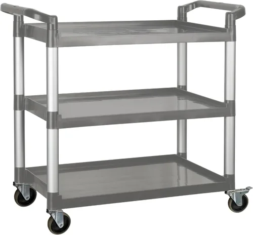 Vista 4 de Winco Carrito utilitario, negro, 32" x 16
