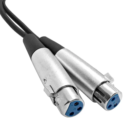 Vista 3 de SEISMIC AUDIO SA-Y4 Paquete de 4 cables de conexión divisores de 1 pie, 1 XLR macho a 2 XLR hembra